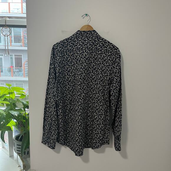 Zara Men's Blue Floral Print Slim Fit Button Up Top Size XXL - Picture 4 of 4